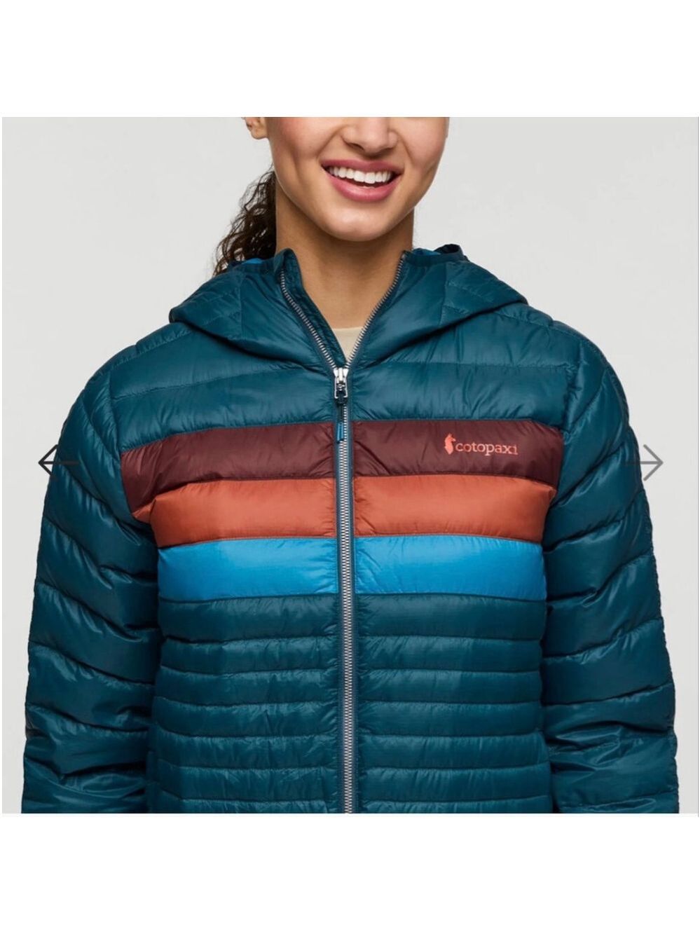NWT Women's Cotopaxi Teal & Brown Fuego Hooded Puffer Jacket M - Picture 4 of 10